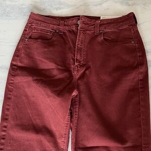 American Eagle Faded Maroon Stretch Mom Jeans